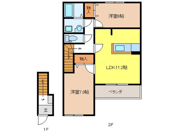 岐南駅 徒歩2分 2階の物件間取画像